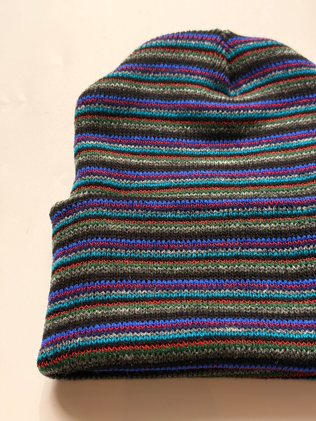 USA製 Deadstock!! Striped Acrylic Beanie made in USA