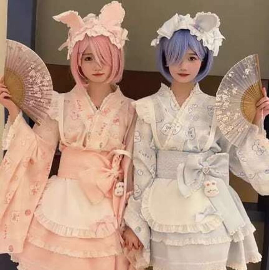 和ロリ♡全2カラー ヘッドドレス付き和ロリメイドセット kos52☆ | Pay ID