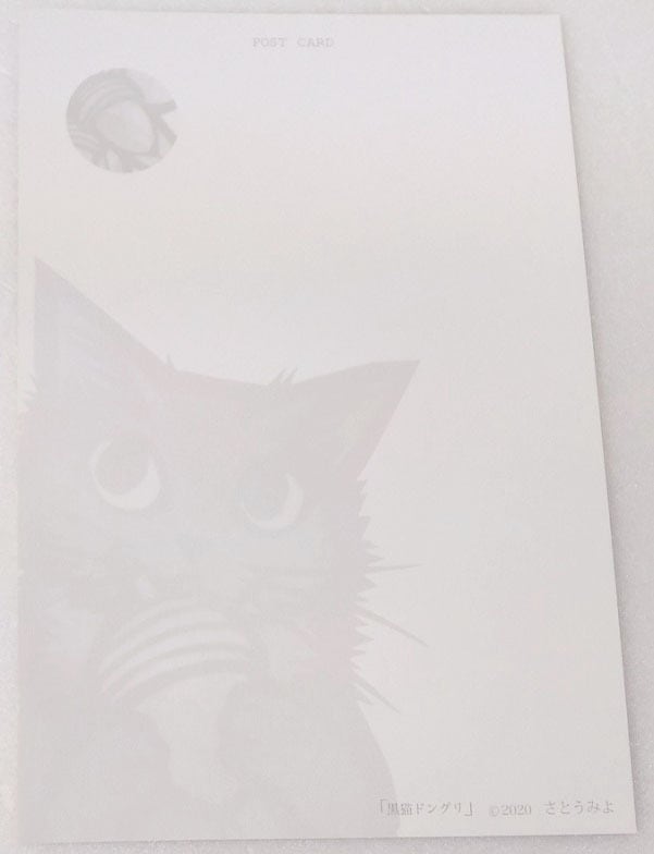 cut art さとうみよ ポストカード 2020 黒猫 ドングリ 魔除けの黒猫と病から身を守るどんぐり p020-c002  k2select2020