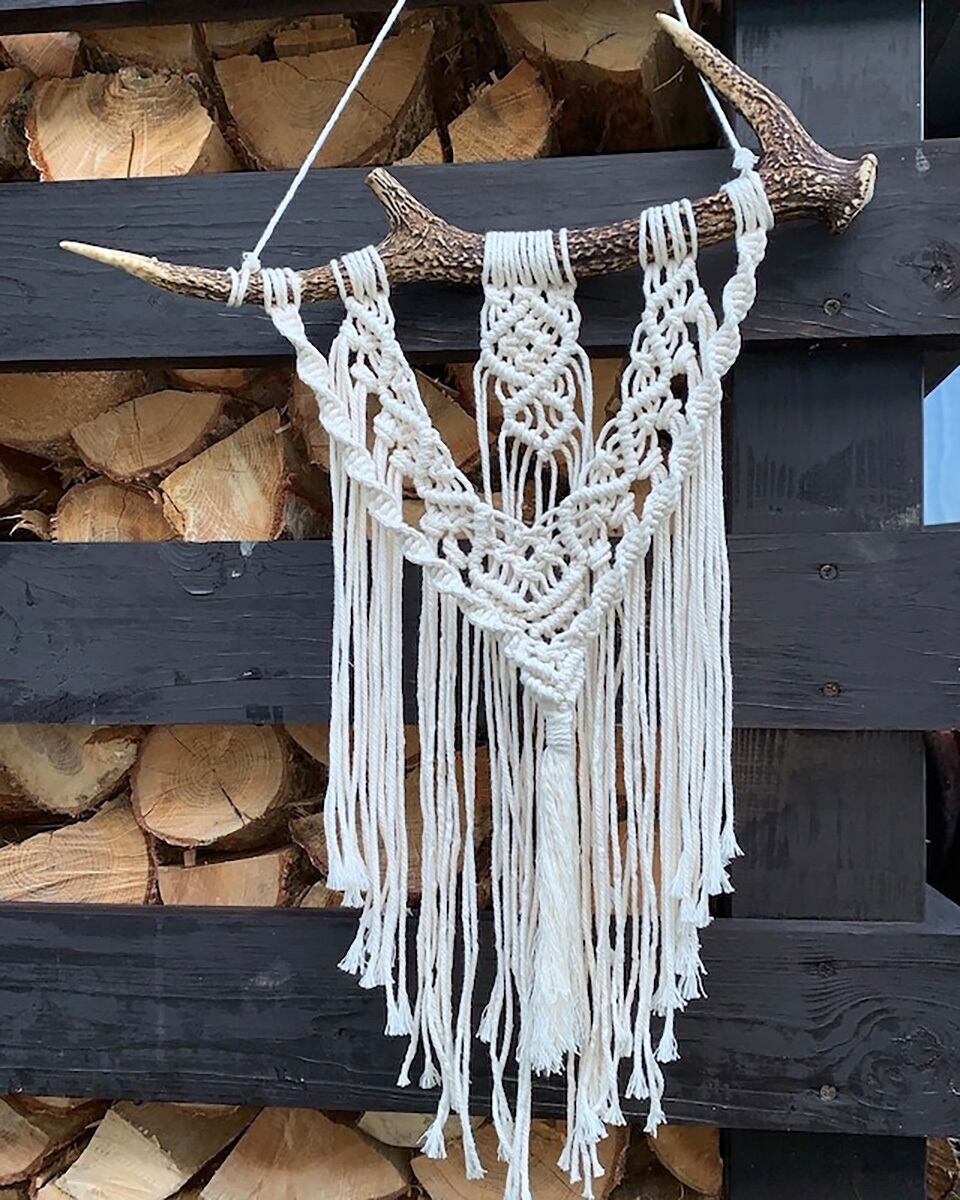 マクラメタペストリー　鹿の角　No.8（No.3再） マクラメタペストリー 鹿の角 No.8（No.3再） 【公式通販】