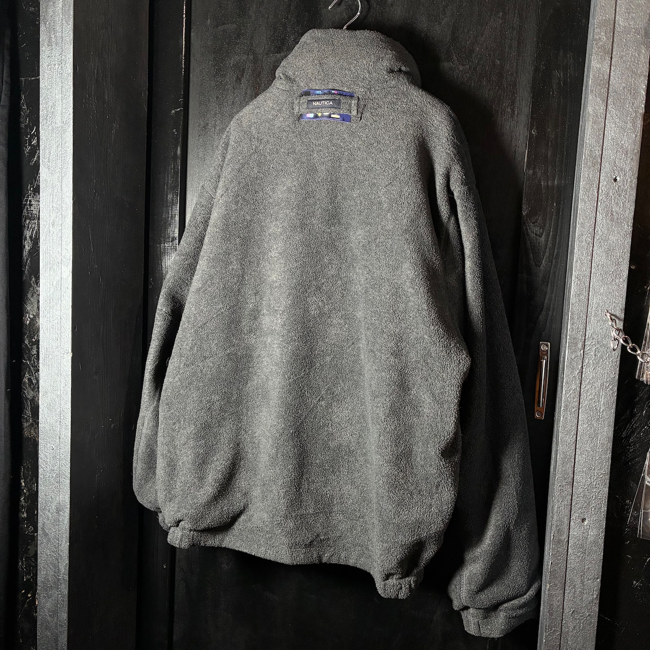 00s NAUTICA ナイロン×フリース リバーシブルジャケット ネイビー グレー XL