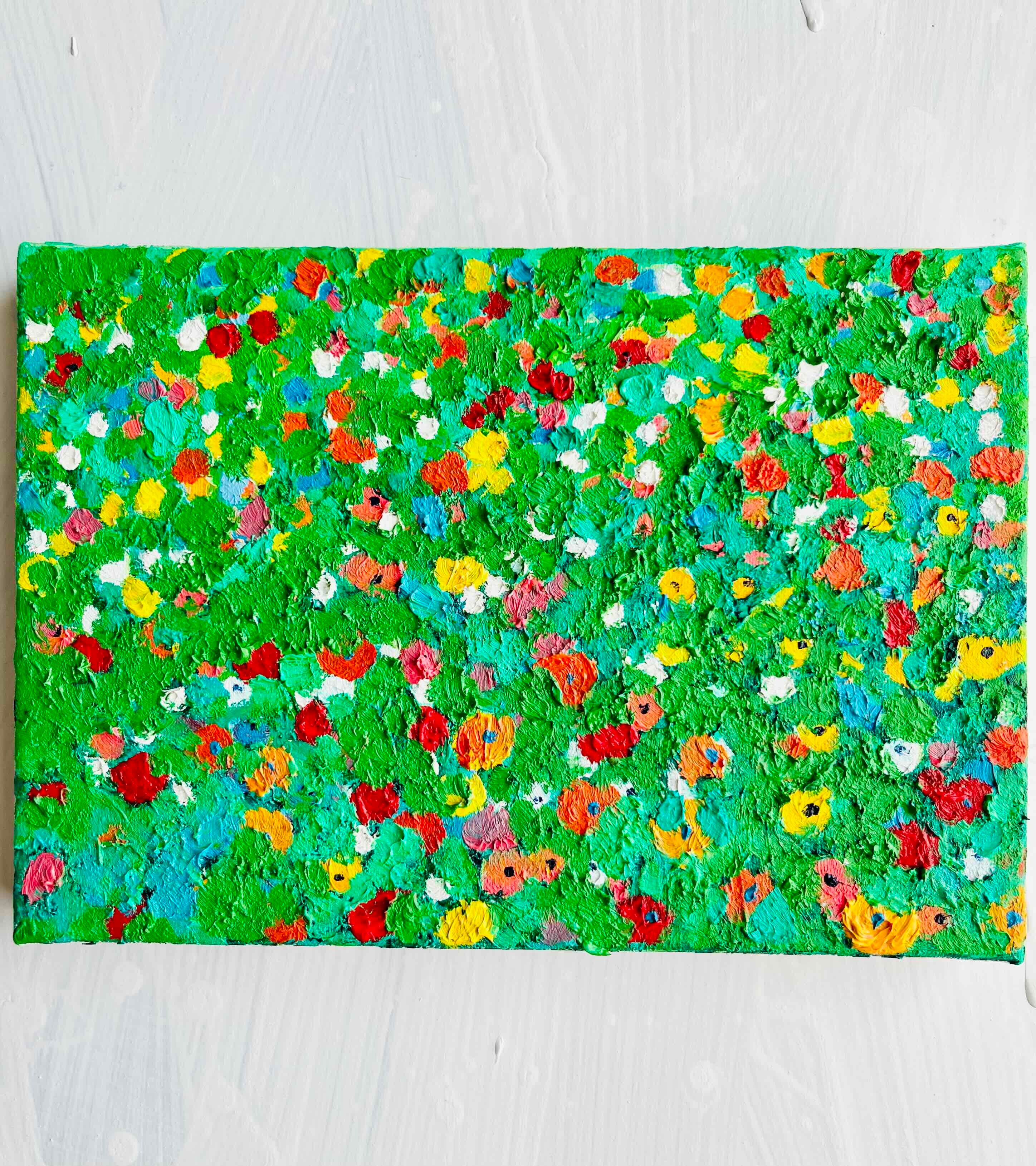 直径25㎝「朝の空 2025-2」油彩・絵画・原画・丸形・アートパネル 直径