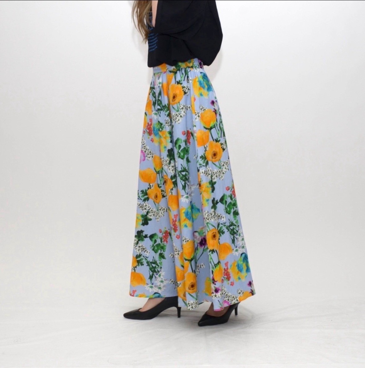 【praia】プリント8枚ハギスカート　LER1958H