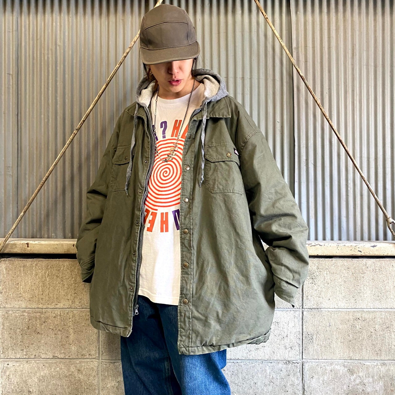 ビッグサイズ Dickies ディッキーズ ダック地 フード付き フェイク 