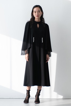 Pearl Crystal Lace Dress　BLACK