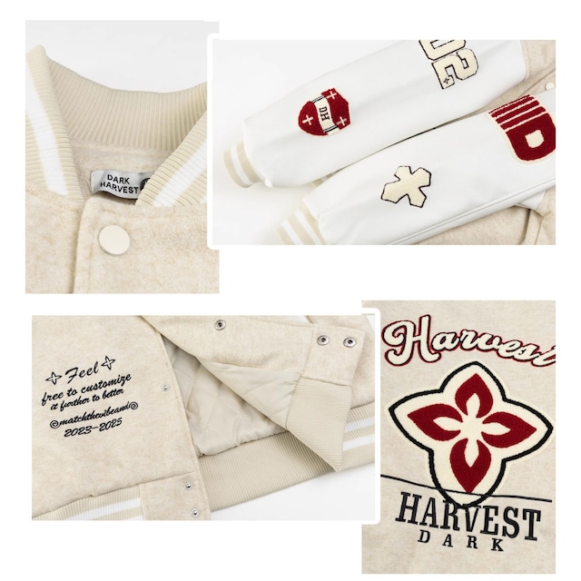 フラワーワッペンロゴバーシスタジャン 3col R00769