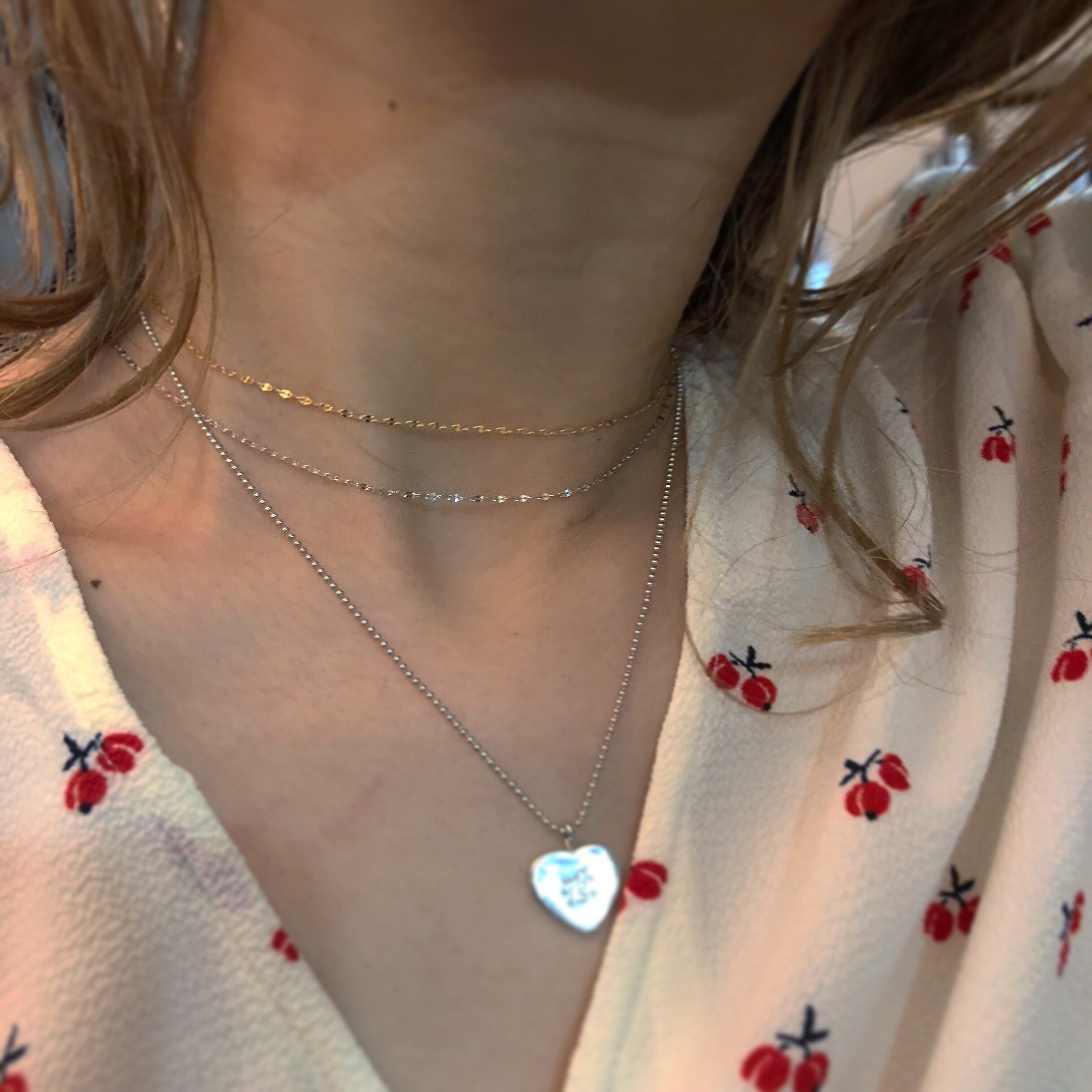 LANIE bone HEART necklace K18PinkGold