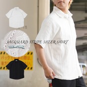 ◆ジャガードストライプ シアーシャツ◆gt-0293-242