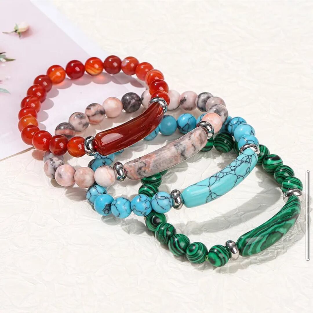 天然石 ブレスレットSAエイトプラネットビーズブレスレットy52634