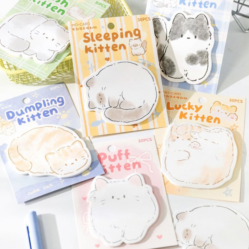 paper-0093|ねこのダイカット付箋|手帳デコ コラージュ 素材