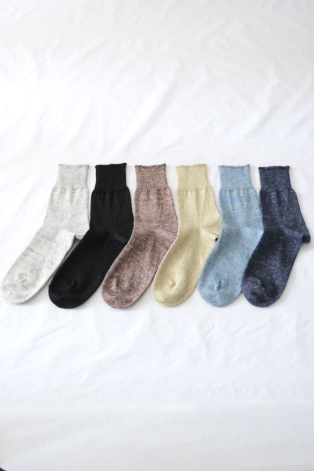 OBSCURE SOCKS CAMELLIA (Men's,Lady's)　Gray,Black,Brown,Mustard,Blue,Navy