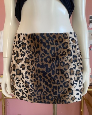 fake leopard fur skirt