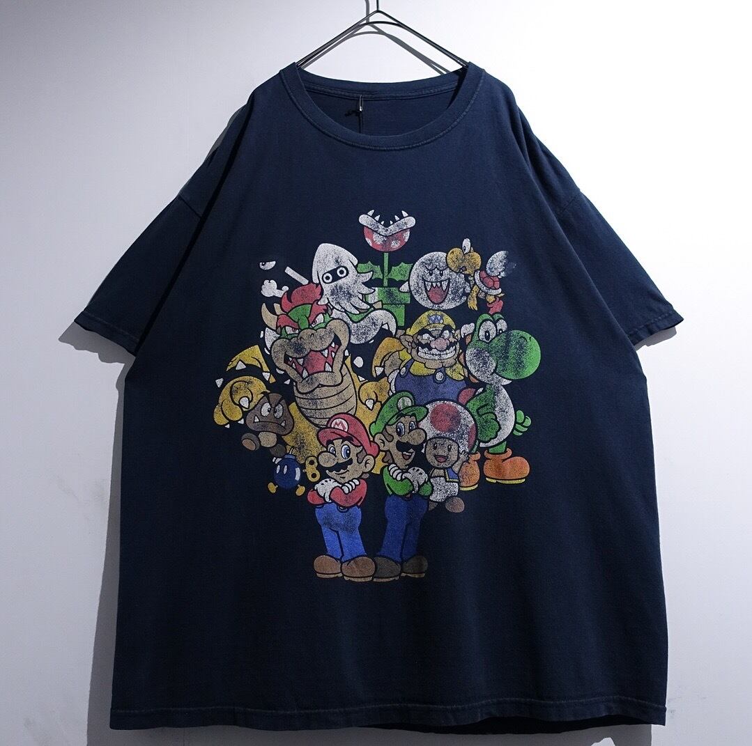 "SUPER MARIO" Black Character Print Design T-Shirt