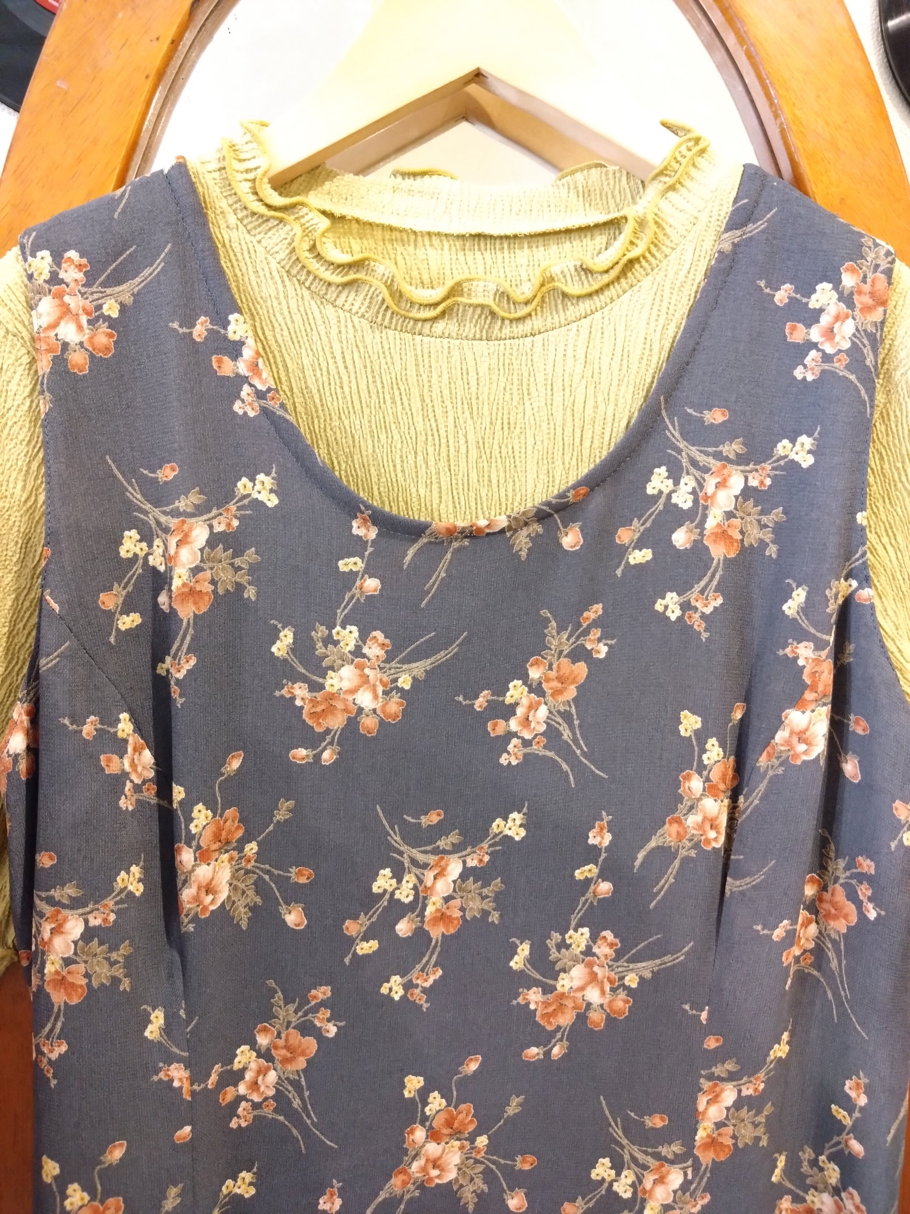 サンヒルズ/花柄ノースリーブワンピース/SunHillsレトロ日本製古着服15