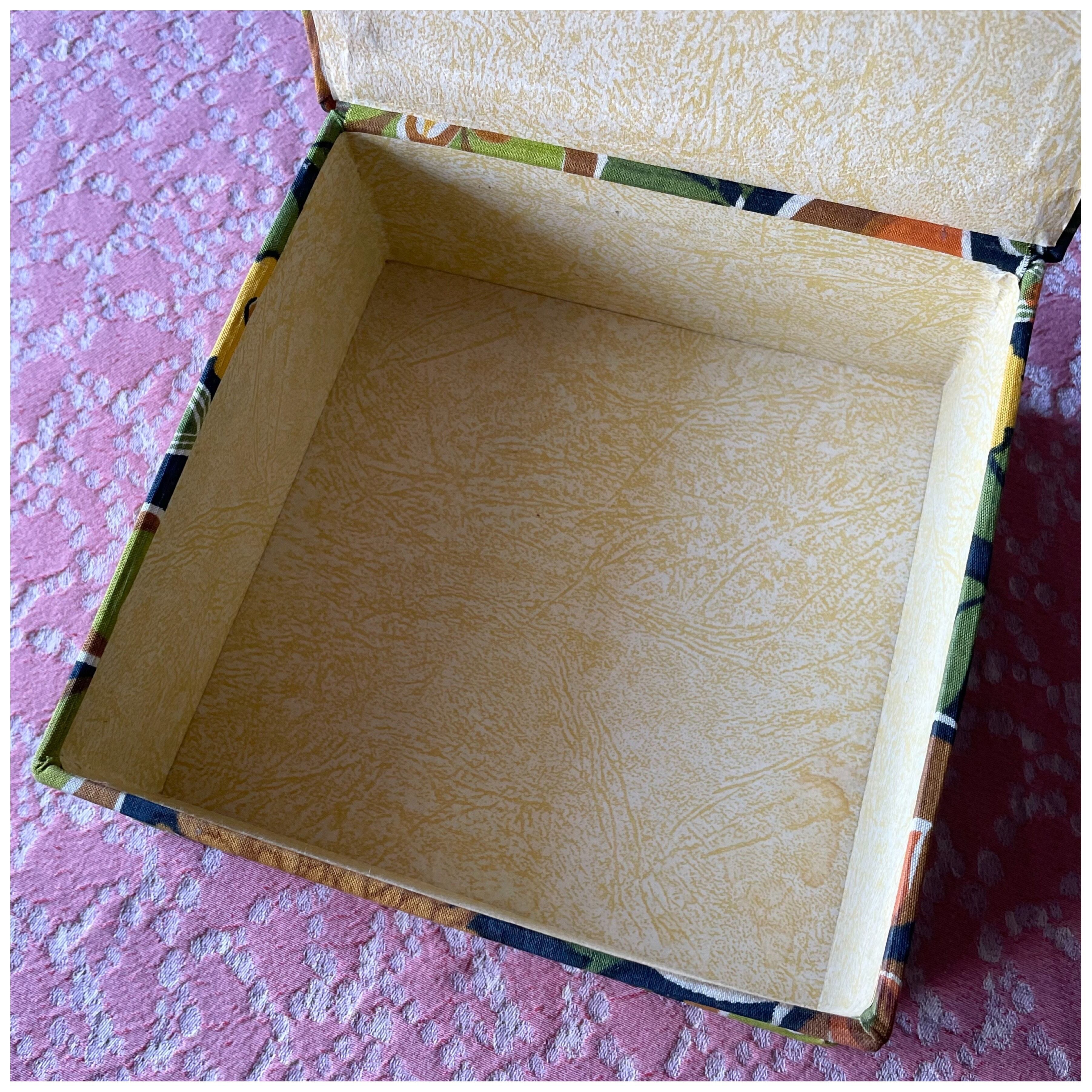 フランス ヴィンテージ カルトナージュ ボックス フラワー 正方形