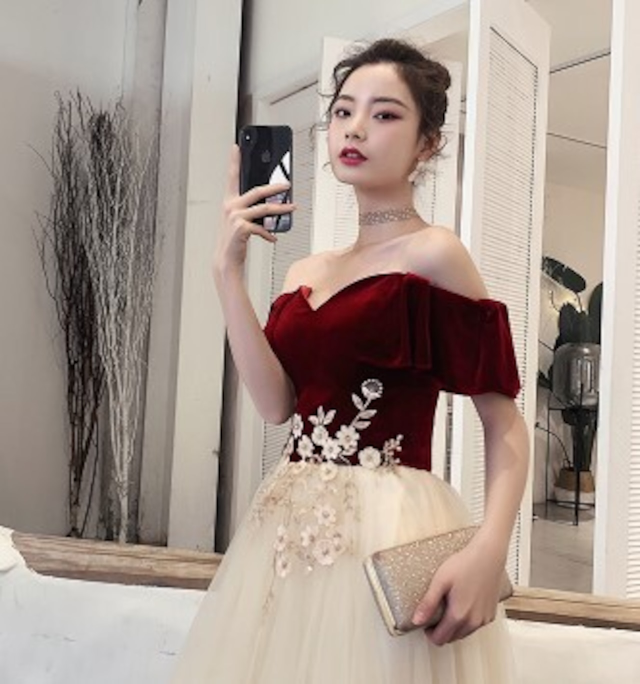 美品！ イブニングドレス オフショルダー ロング エレガント 細見え  