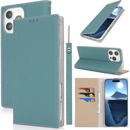 iPhone 16 Pro 用 ケース アイフォン 16プロ 手帳型 アイホン 16pro カバー いPhone16pro 手帳ケース iphone 16 pro 手帳型ケース iphone 16 pro スマホケース iphone 16pro 携帯カバー case 適用 zouzt 牛革 本革レザー 本皮 ストラップ付き カード収納 スタンド マグネット 耐衝撃 おしゃれ 6色 スカイブルー 3713