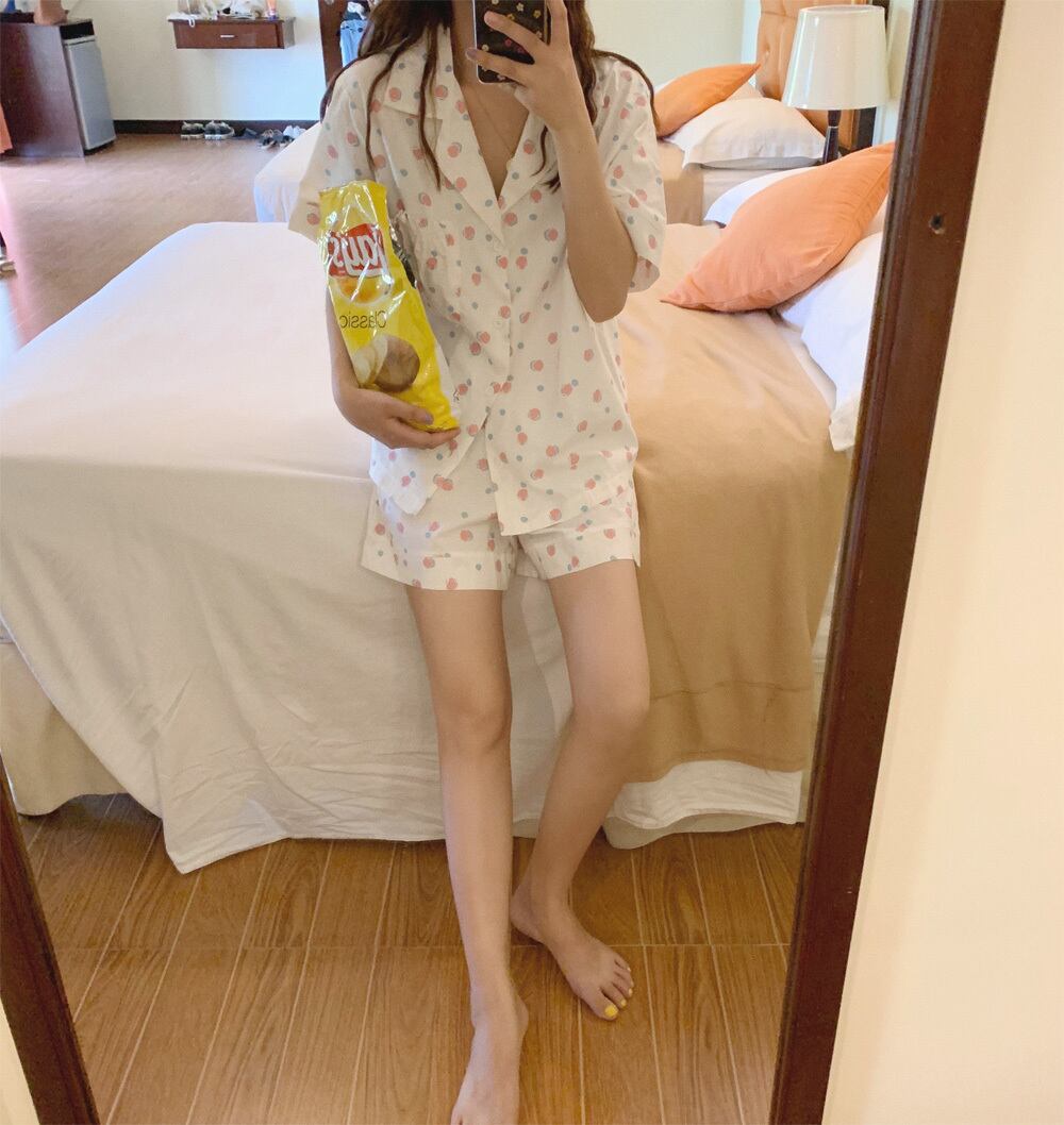 サマープリント薄手ルーズカラージャケット ワイドレッグショートツーピース 夏物 ワイドパンツ ビッグFスモールZ韓国44411184571