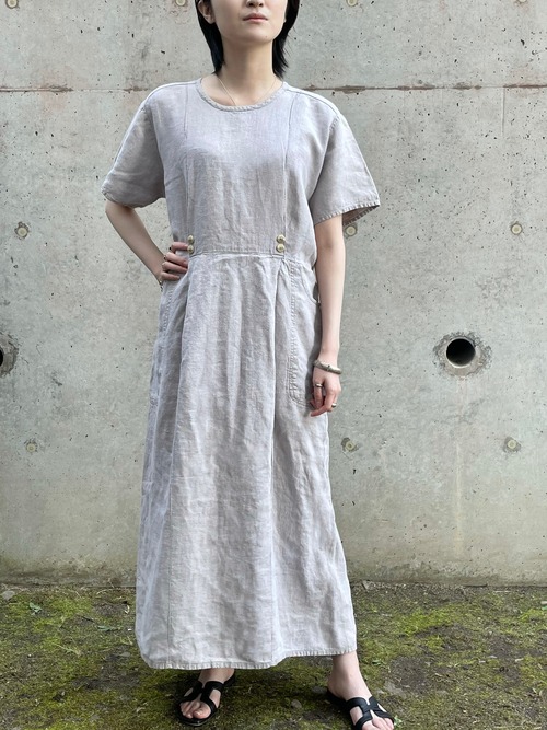 Vintage Flax Linen Dress Made In Lithuania