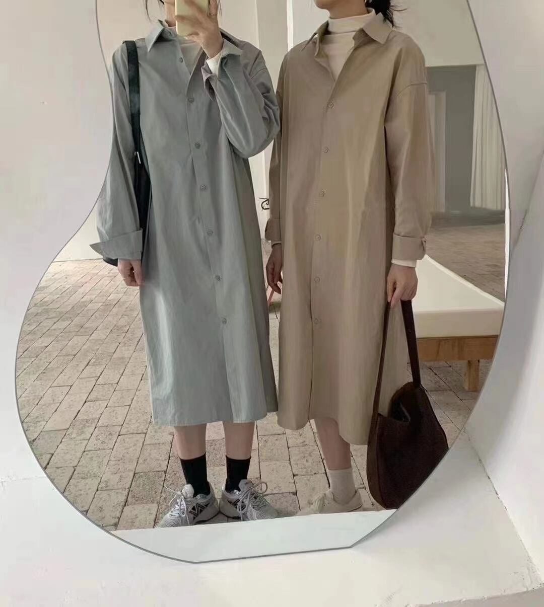 カラーシャツワンピース　AJ2205-D15