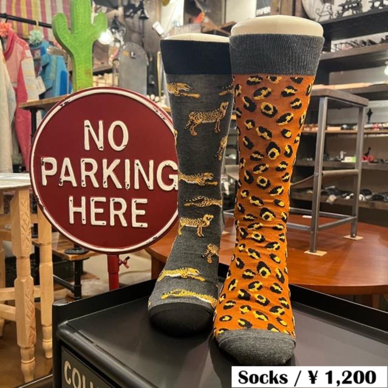 TOPANGA SOCKS Men's Leopard Socks, Leopard Print, Asymmetrical Socks, Flashy Socks, Small Gift