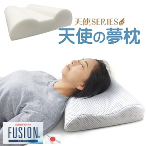 天使の夢枕 クール FUSION 約36×50cm シングル 日本製 洗える カバー式 ひんやり 軟質ウレタンフォーム
