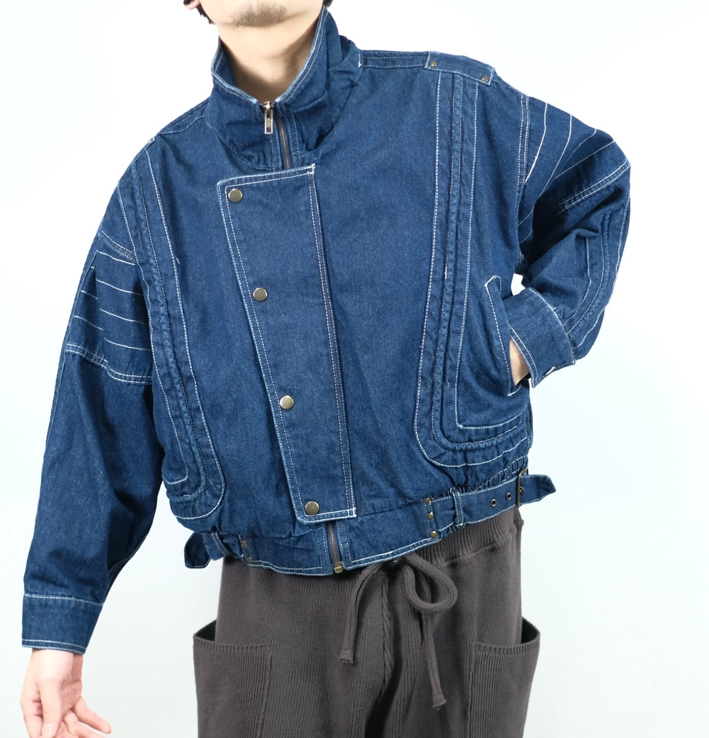 1970-80s French Vintage Indigo China Jacket | vintageano