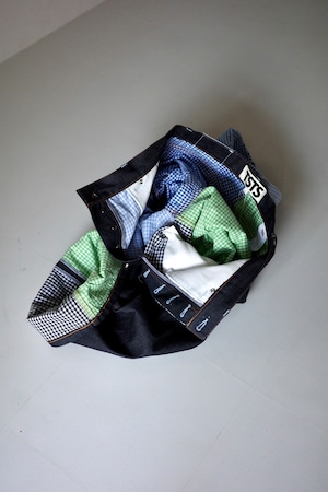 TSTS【4 GINGHAM LINING LOOSE FIT JEANS -COOL GINGHAM-】