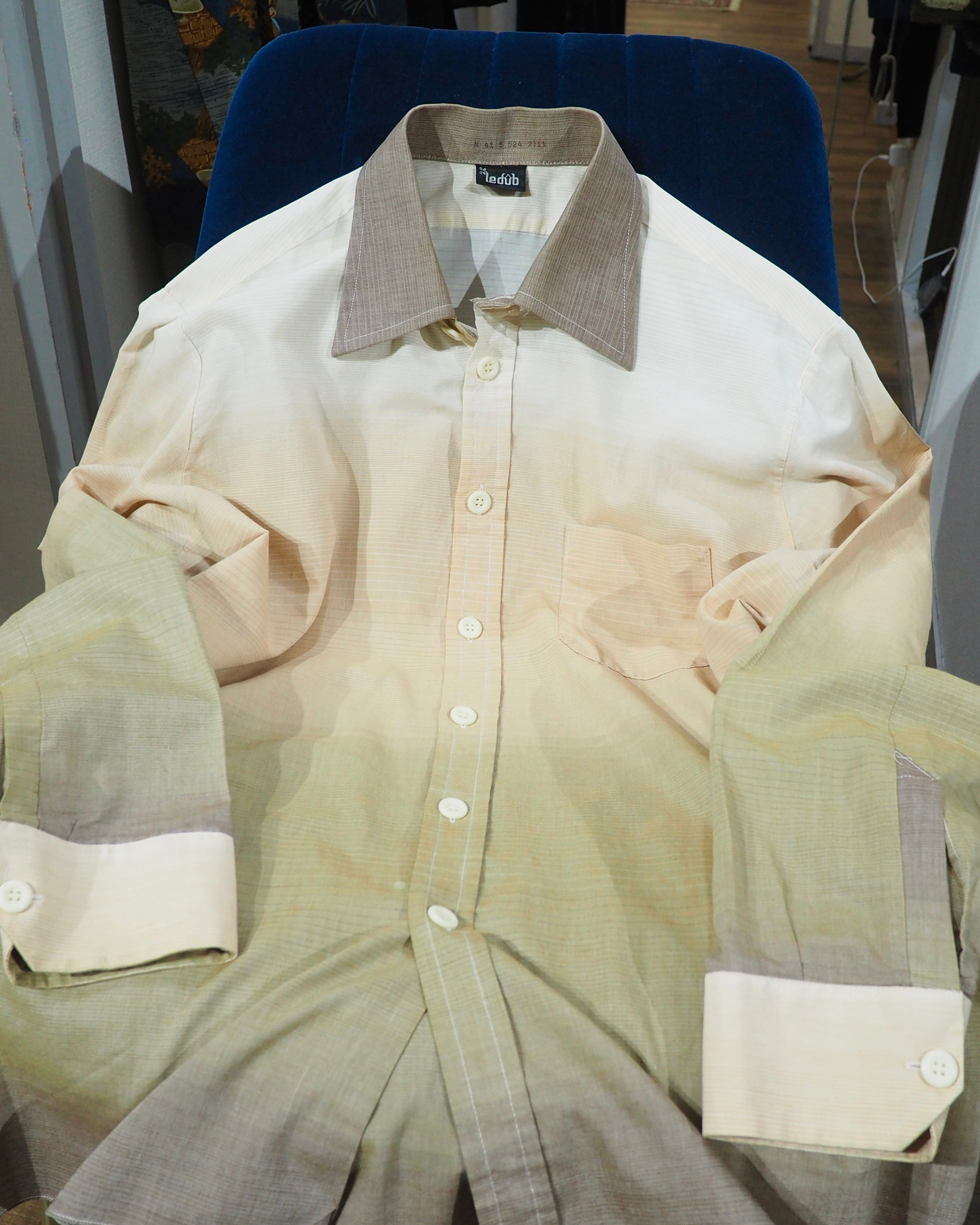 1980s " Ledub " Beautiful Gradation Color vintage loose Dress shirt