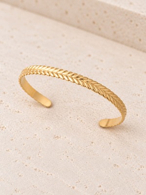 316L hawaiian maile bangle  #b03