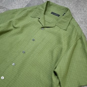 jacquard weave rayon open collar shirt
