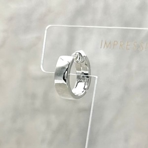 スムースピアス：フラット　ワンタッチ　キャッチレス　フープ　ピアス　アレルギー対策