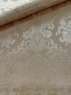 輸入インテリアファブリック カットファブリック シャンパンベージュ ダマスク柄 カルトナージュ スツール モアレ
