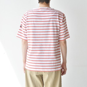 セントジェームス SAINT JAMES 薄手ボーダーシャツ半袖(PIRIAC)NEIGE/PLUM