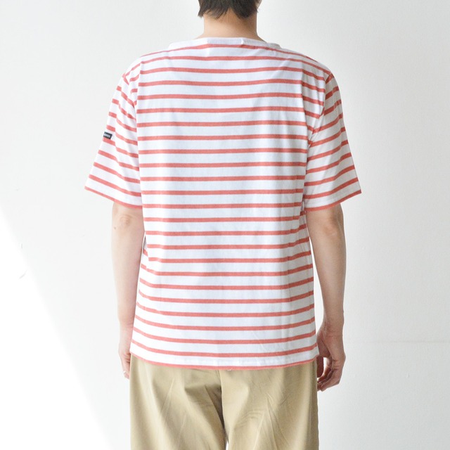 セントジェームス SAINT JAMES 薄手ボーダーシャツ半袖(PIRIAC)NEIGE/PLUM