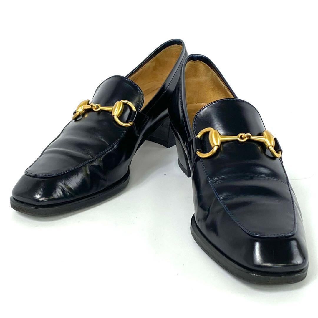 グッチ ローファー カーフ 黒 ホースビット 351/2 | arear-shop 中古 