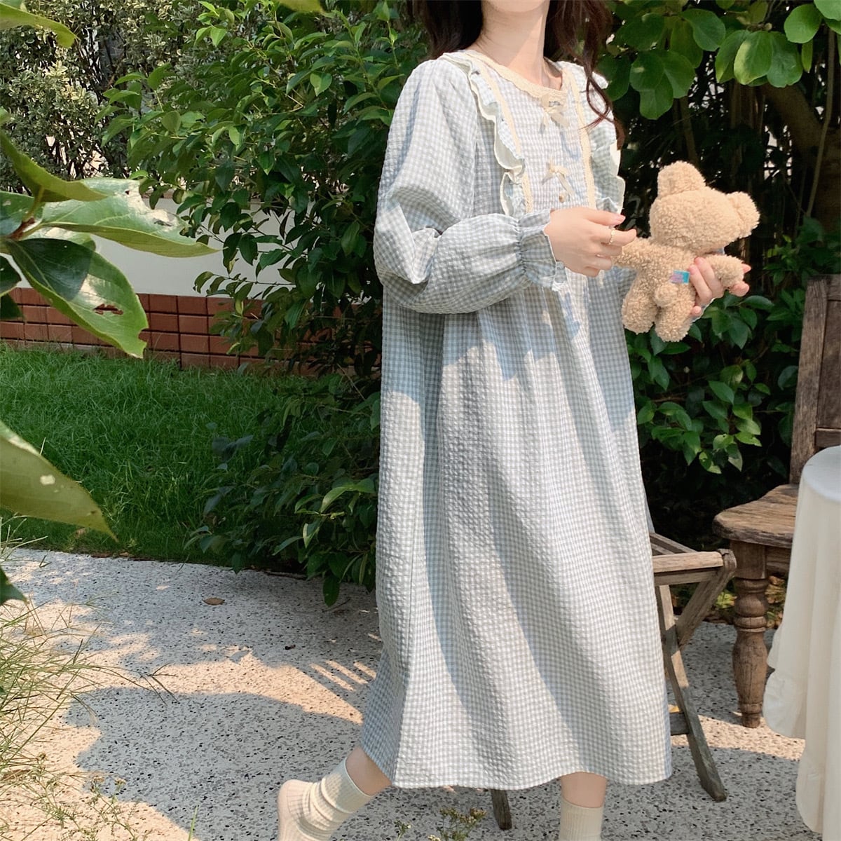 2パターンチェックフリルパジャマ | babynapclub