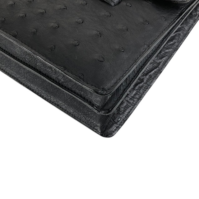 Christian Dior クリスチャン ディオール ハンドバッグ ブラック オーストリッチ vintage ヴィンテージ オールド 4keybj