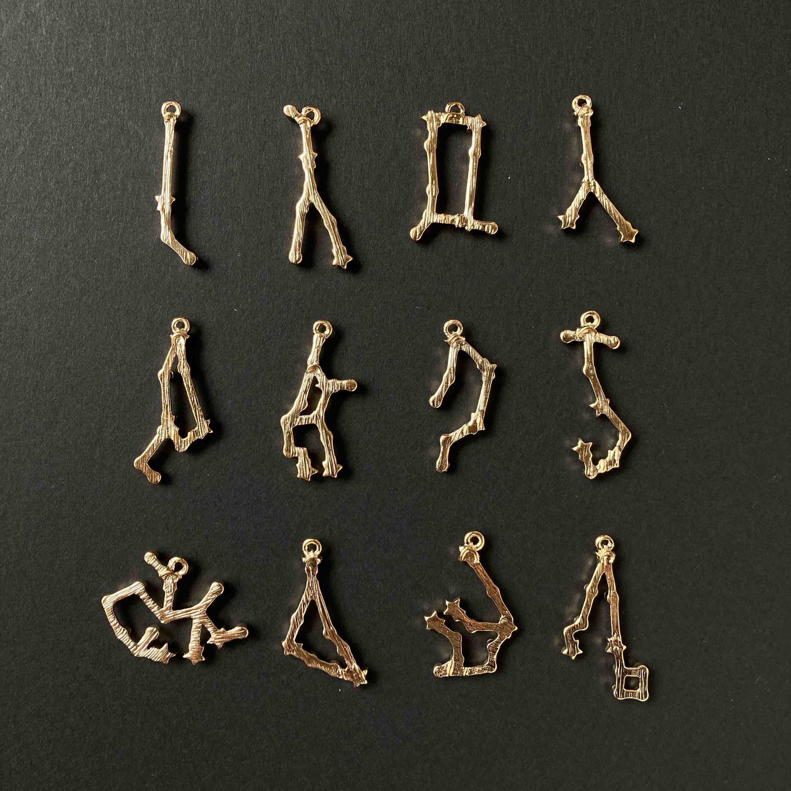12星座のビジュー付きメタルチャーム | Dua-アクセサリーパーツショップ