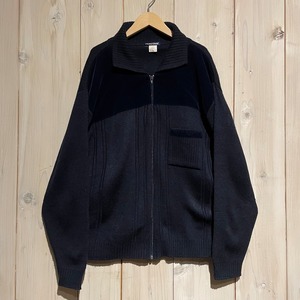 【a.k.a.C.a.k.a vintage】Velour Swiching Vintage Knit Zip Up Jacket
