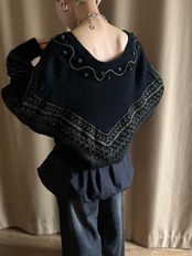 retro mode design black knit-5019-10