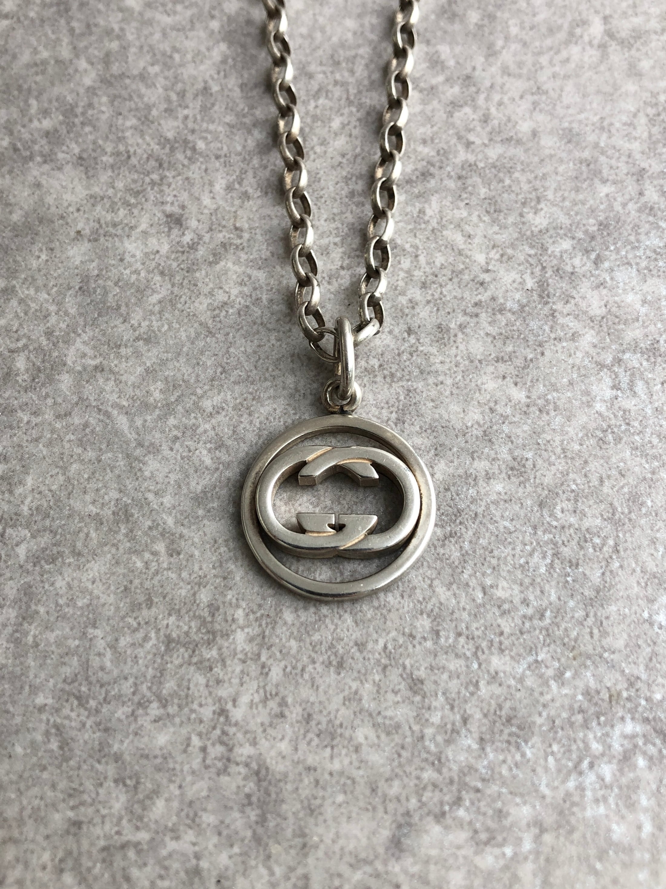 GUCCI グッチ インターロッキング ネックレス シルバー G 925 vintage