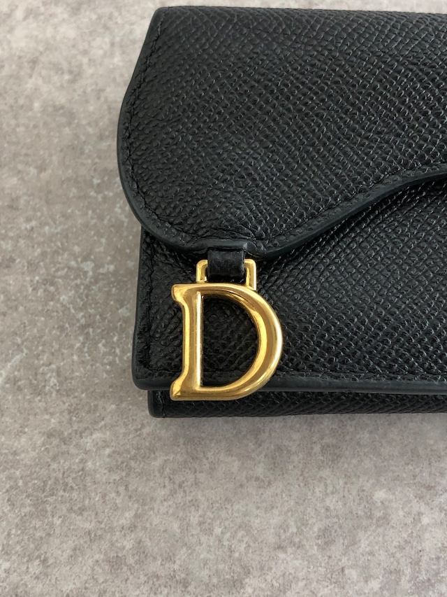Christian Dior クリスチャン ディオール 財布 ブラック サドル レザー 43-MA-0261 三つ折り財布 vintage ヴィンテージ オールド juppie