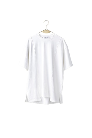 アシンメトリーヘムTシャツ < white >