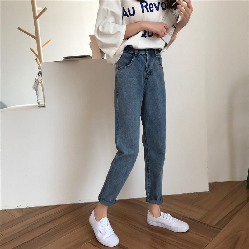 スプリングサマースリムストレッチハイウェストウェストカジュアルパンツ ルーズジーンズ エラスティック 伸縮 春物 夏物 1号婦人85862953070