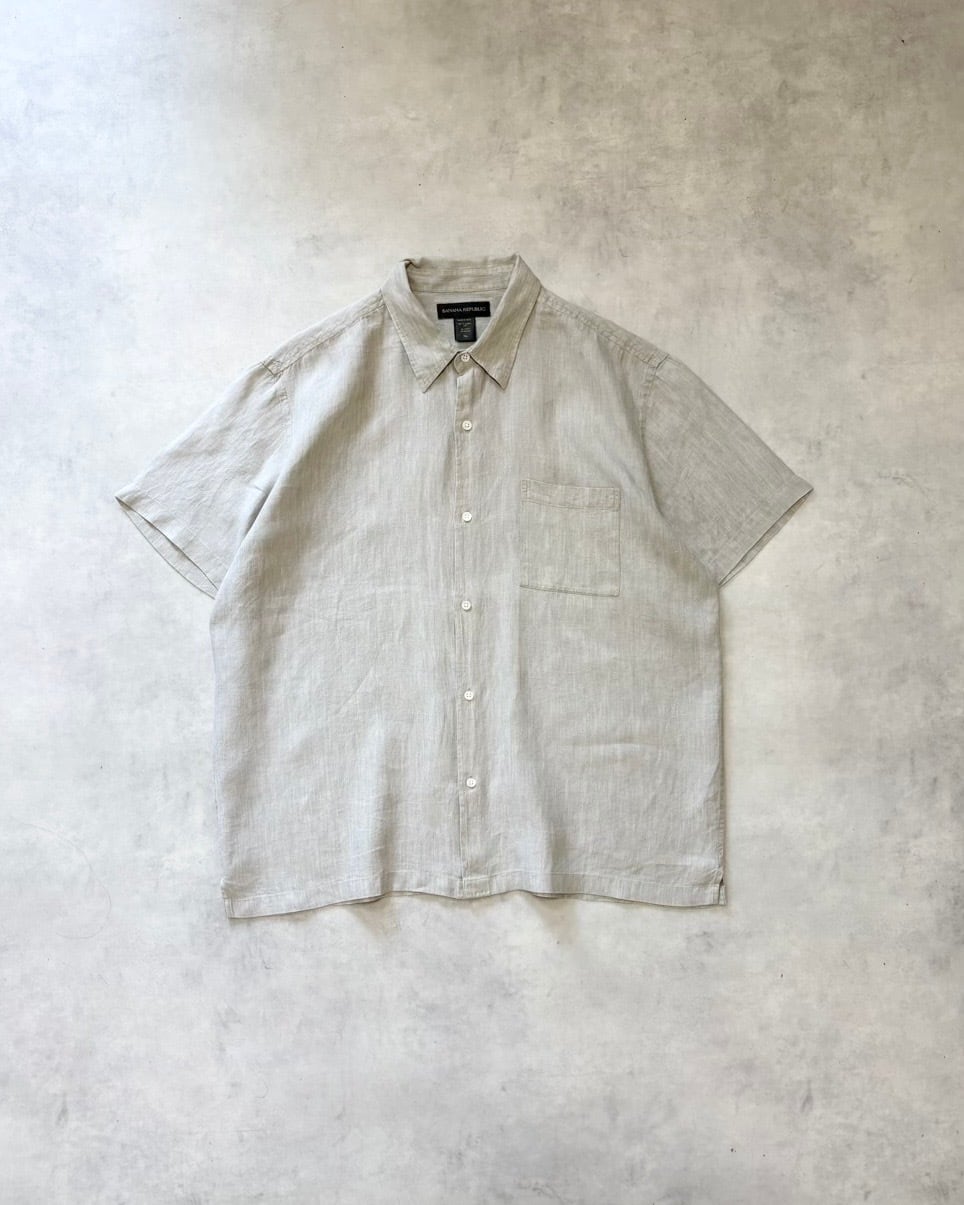 【Used】2000’s “Banana Republic” Linen S/S Shirt