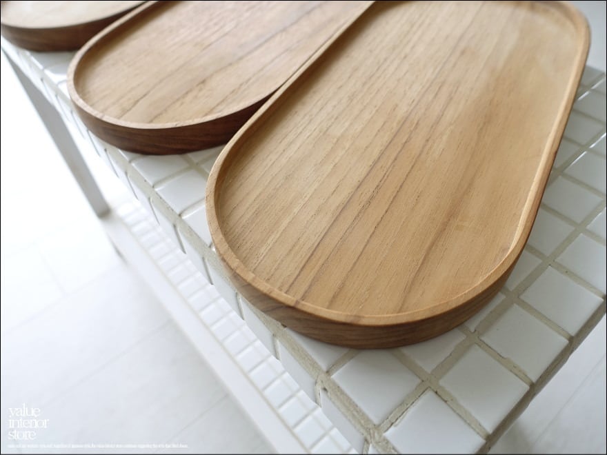 チークプレートOval/L32cm 取り皿 トレイ 木の皿 平皿 前菜皿 お盆 和