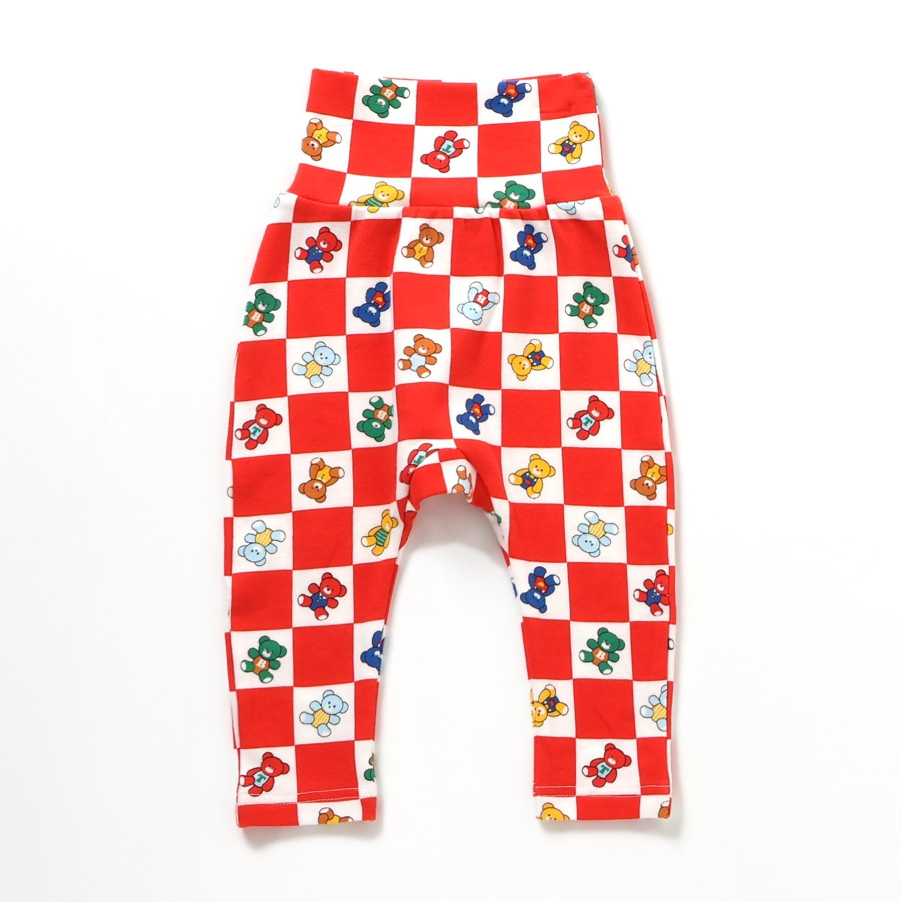 【26AW】F.O/tinybear Palette 総柄レギンス /レッド【70/80/90】くま テディベア