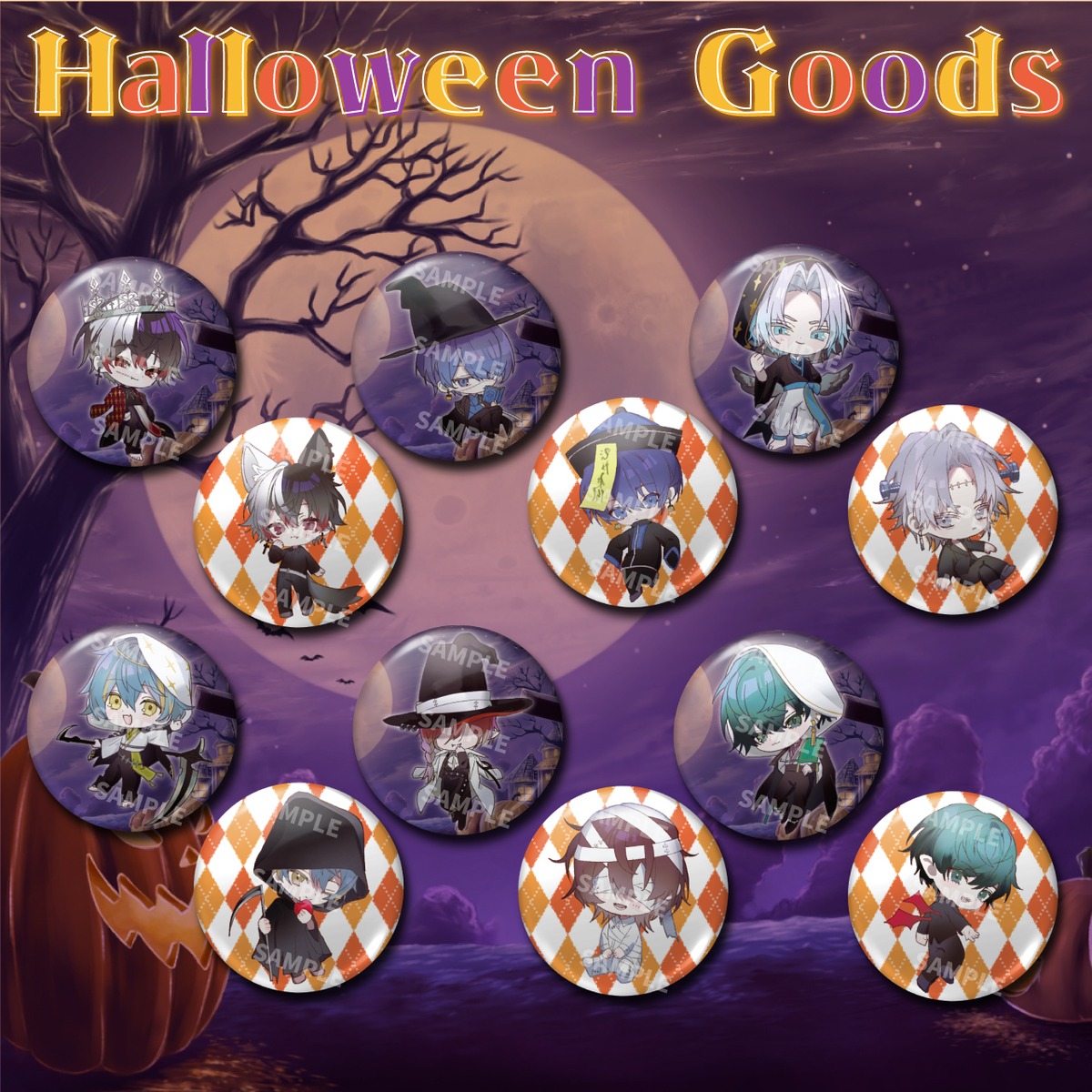 ハロウィン限定ランダム缶バッジ（全12種） | Midnight6 ONLINE STORE