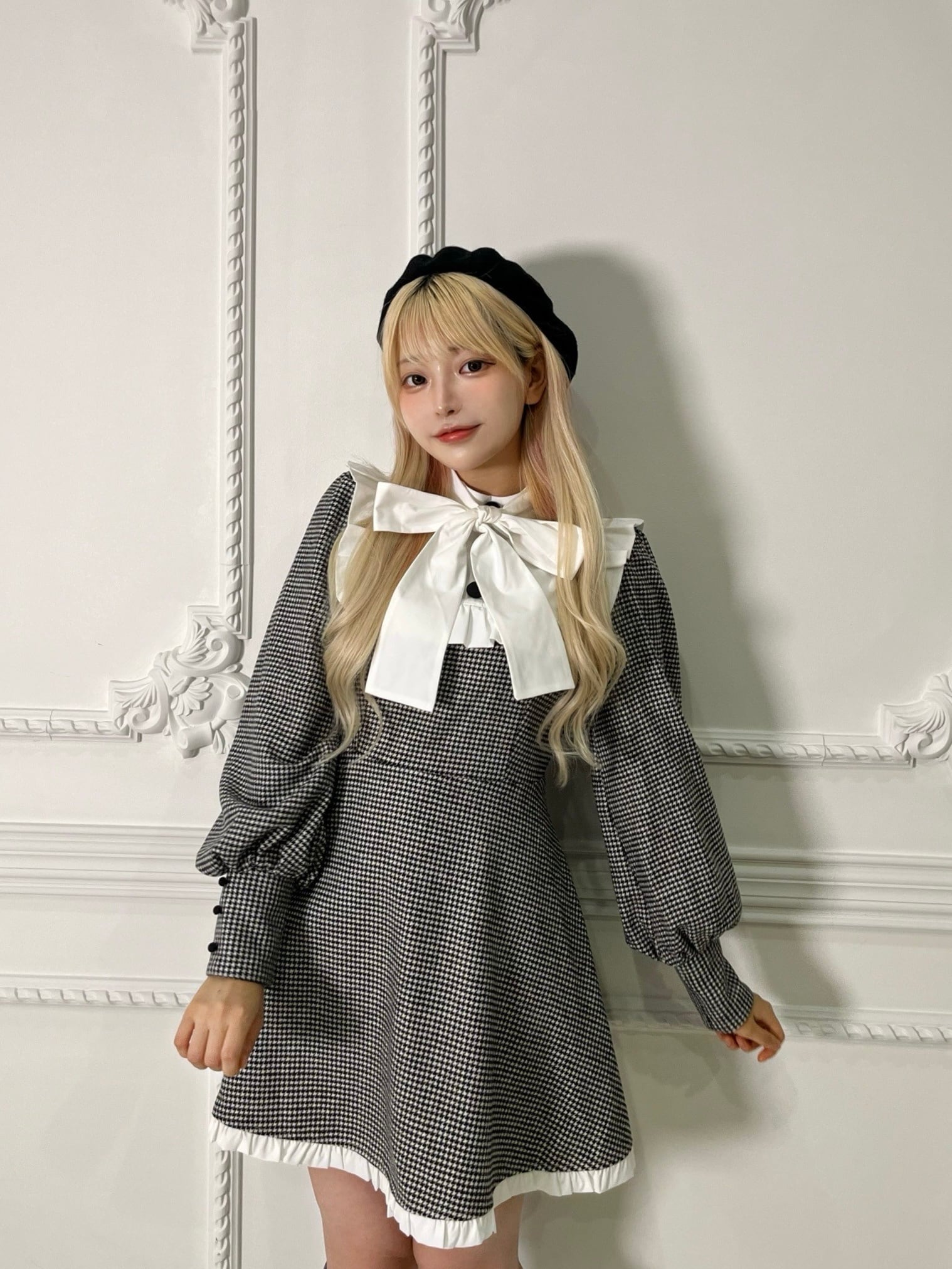 【LAST2】すいーとリボンチェックワンピース